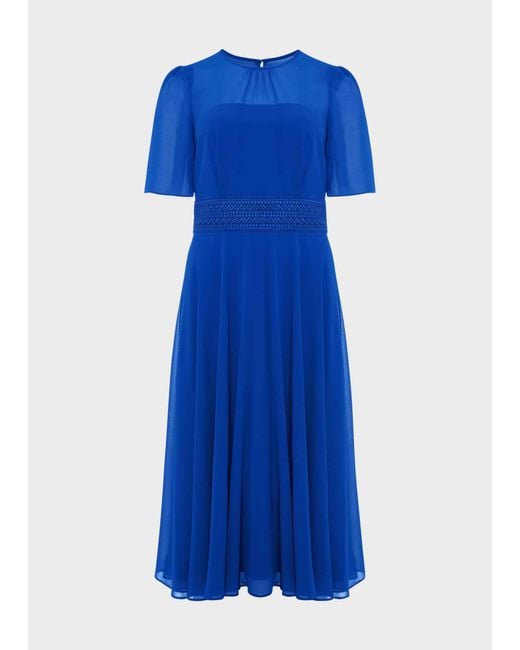 Hobbs Cressida Fit And Flare Dress in Blue | Lyst UK