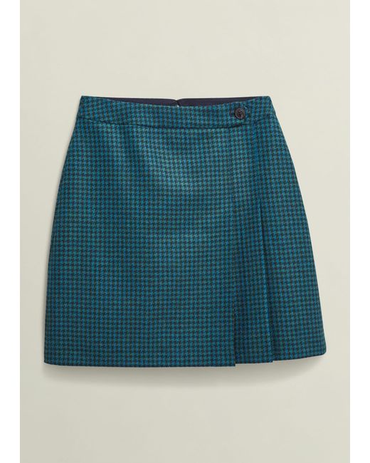 Hobbs Blue Leah Wool Kilt Skirt