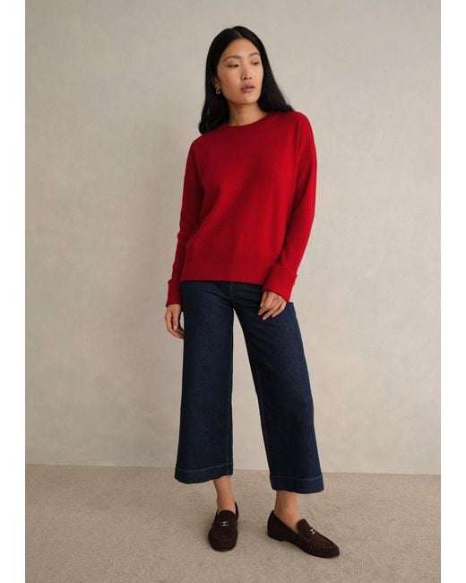 Hobbs Red Darla Wool Blend Knitted Jumper