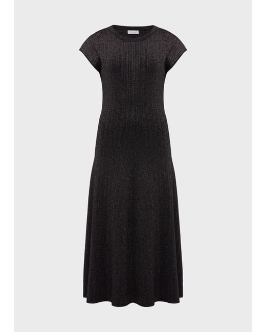 Hobbs White Reena Sparkle Ribbed Knitted Dress