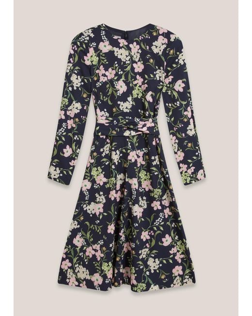 Hobbs Gray Sabine Floral Tie Dress