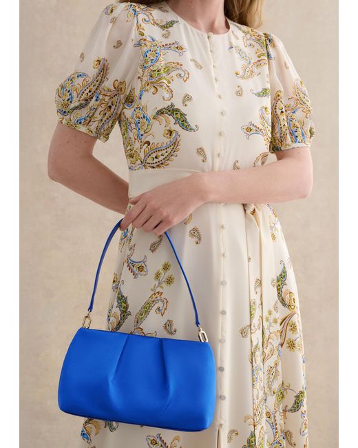Hobbs Blue Clifton Satin Clutch