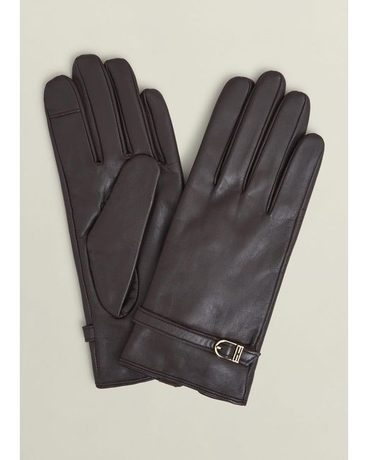Hobbs Gray Lillia Leather Gloves