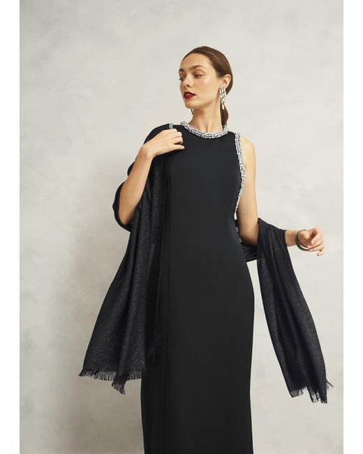 Hobbs Black Matilda Shimmer Scarf