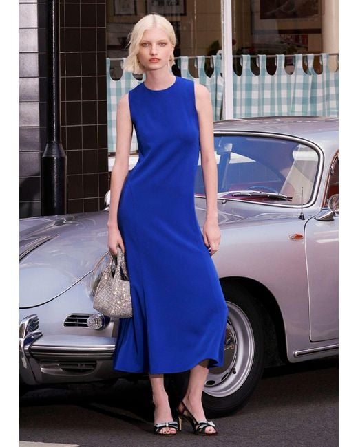 Hobbs Blue Palmer Midi Fit And Flare Dress