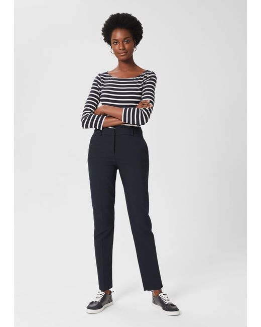 Hobbs Blue Petite Quin Tapered Trousers