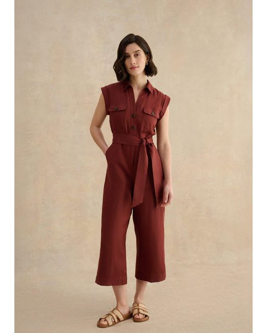 Hobbs Natural Petite Spencer Linen Jumpsuit