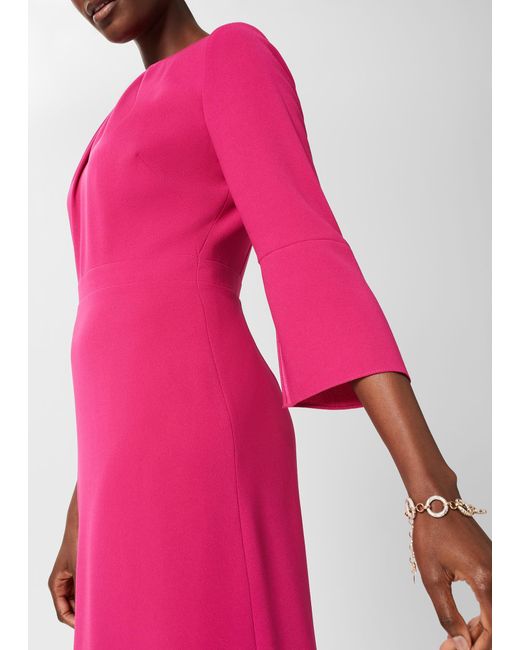Hobbs Pink Marianne Fit And Flare Dress