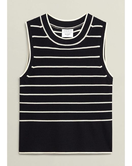 Hobbs Black Belmont Striped Knit Top