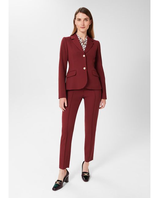 Hobbs Melody Twill Jacket in Red Lyst UK