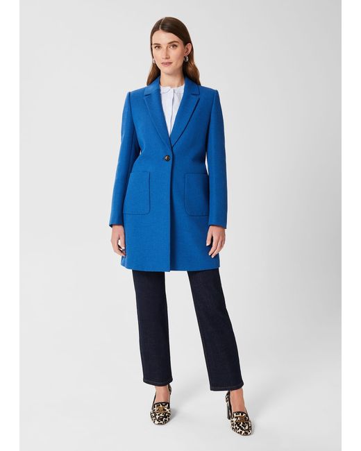 Hobbs Blue Corina Coat With Wool