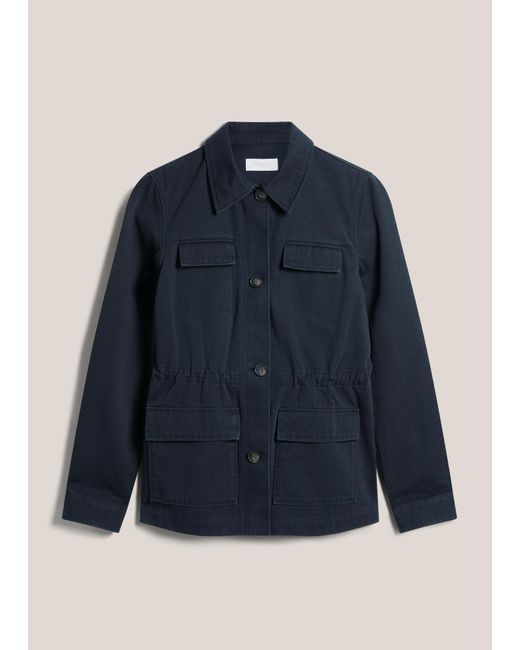 Hobbs Blue Arianne Cotton Jacket
