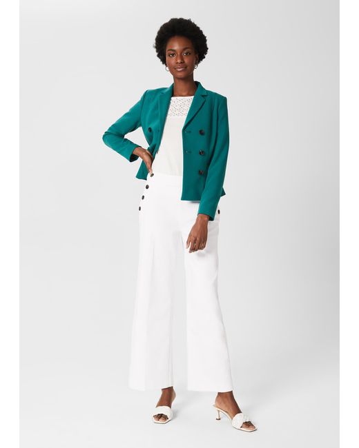 Hobbs Blue Simone Crop Trouser