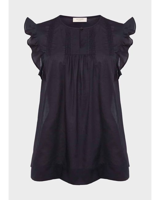 Hobbs Blue Holly Cotton Top