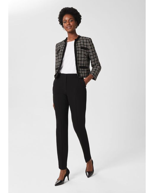 Hobbs White Petite Mel Tapered Trousers