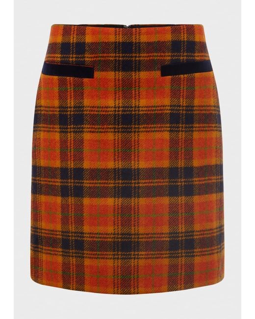 Hobbs Orange Ruthie Wool Skirt