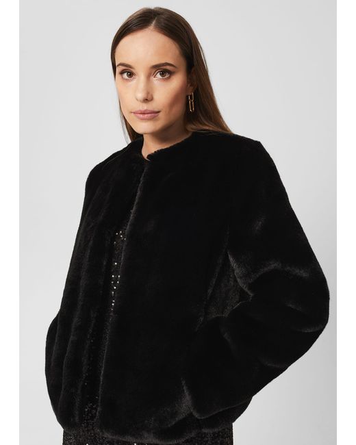 Hobbs Black Florence Fur Coat