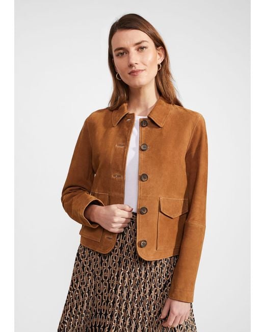 Hobbs Brown Ashlee Suede Jacket