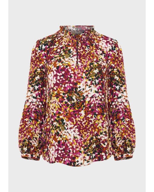 Hobbs Red June Blouse