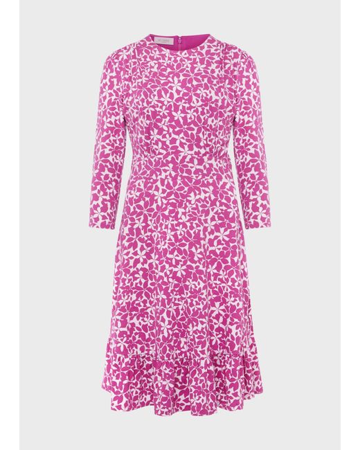 Hobbs Ami Jersey Dress in Pink | Lyst UK
