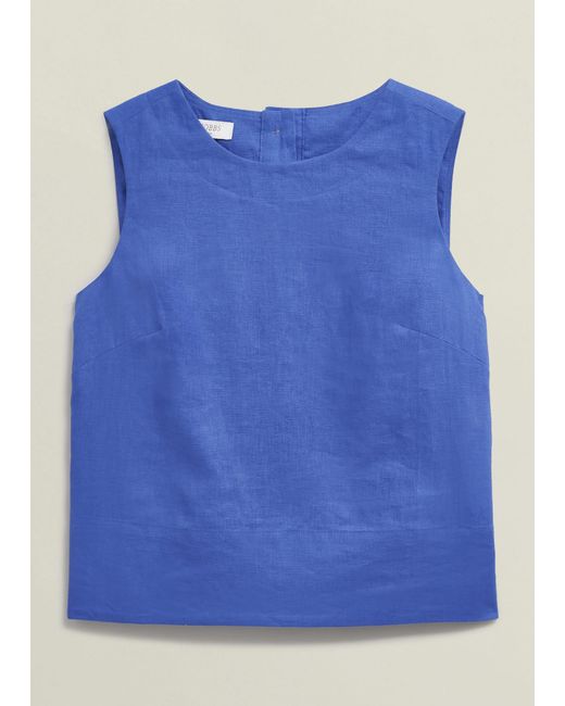 Hobbs Blue Malindi Linen Top