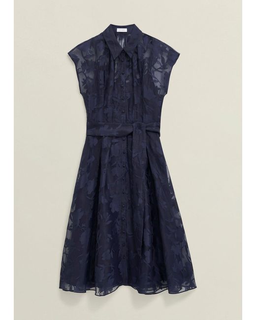 Hobbs Blue Petite Tess Shirt Dress