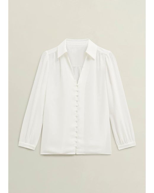 Hobbs White Madison Blouse