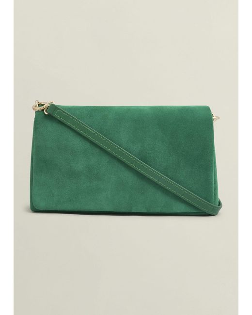 Hobbs Green Jas Suede Clutch Bag