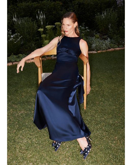 Hobbs Blue Jemma Satin Dress