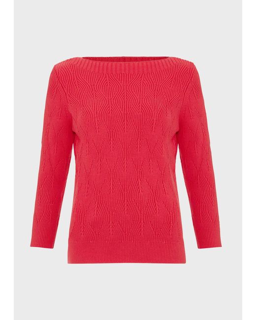 Hobbs Red Laney Cotton Jumper