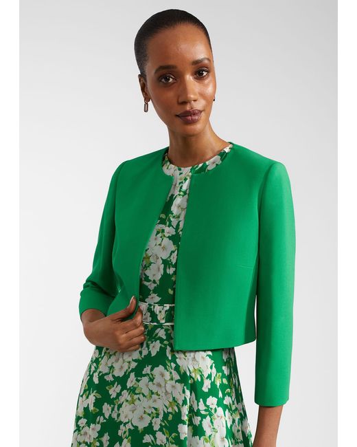 Hobbs Elize Crepe Jacket in Green Lyst Australia