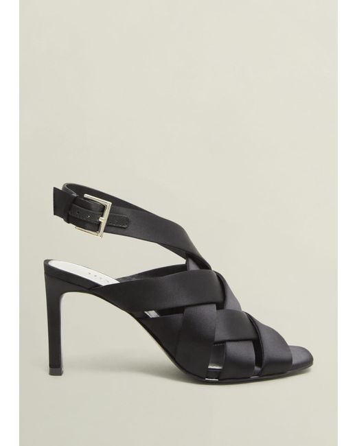 Hobbs Black Velma Satin Sandals