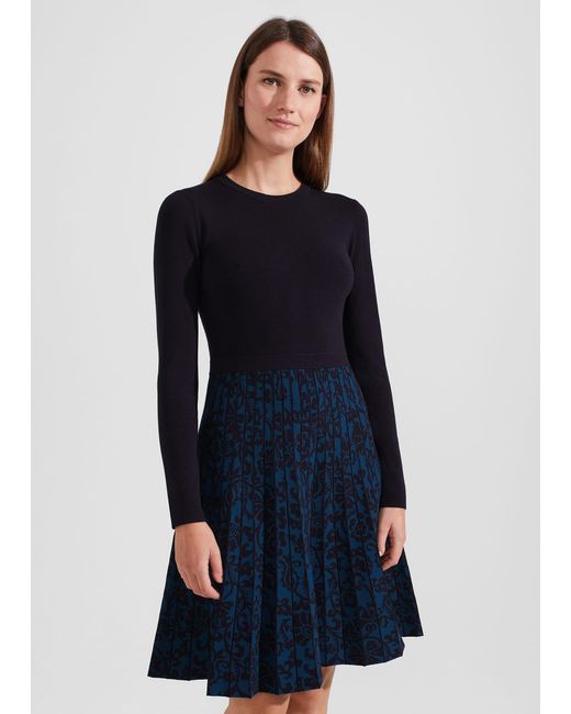 Hobbs Blue Gill Knitted Dress