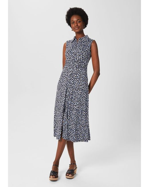 Hobbs Blue Agnes Sleeveless Jersey Dress