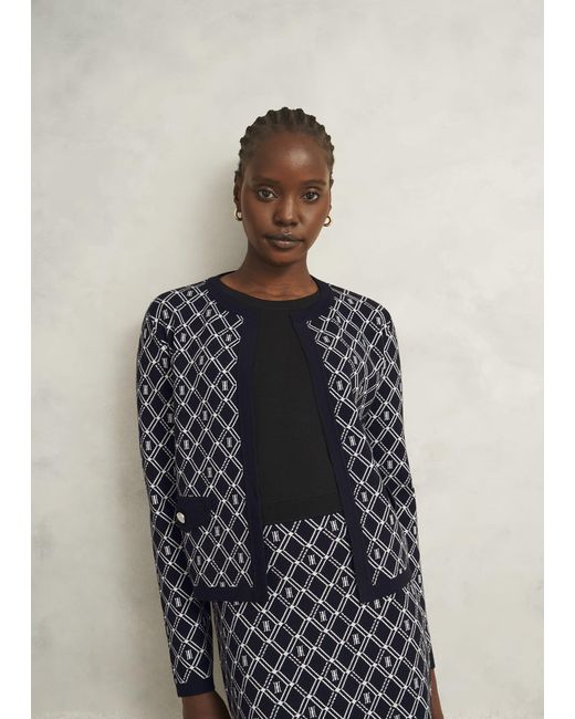 Hobbs Blue Perrie Knitted Jacket