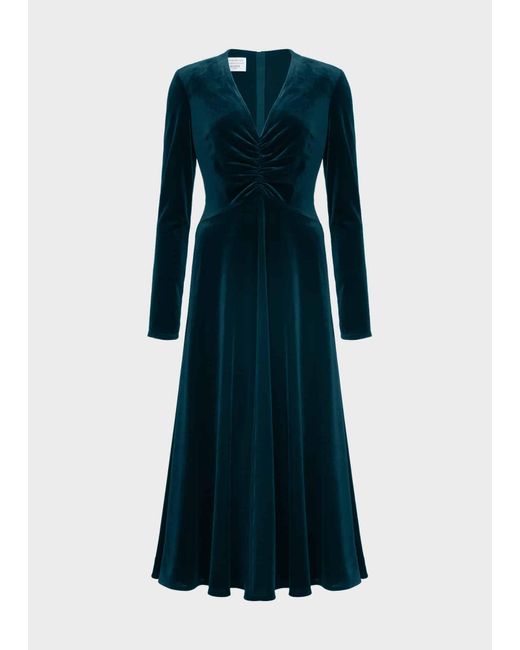 Hobbs Blue Clifton Velvet Dress
