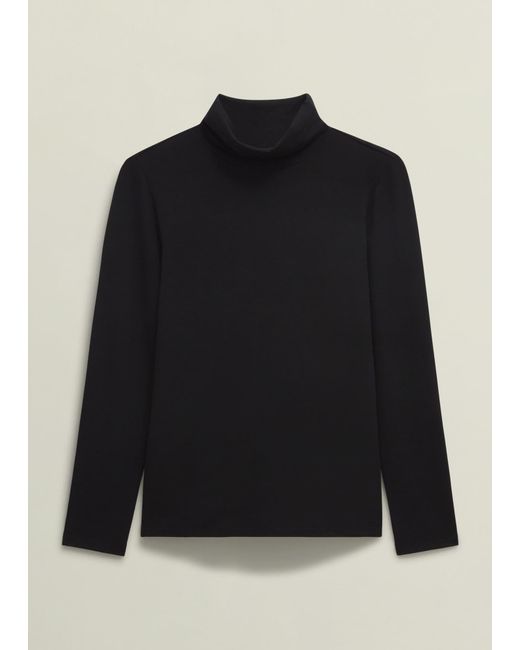 Hobbs Blue Mischa Roll Neck Top