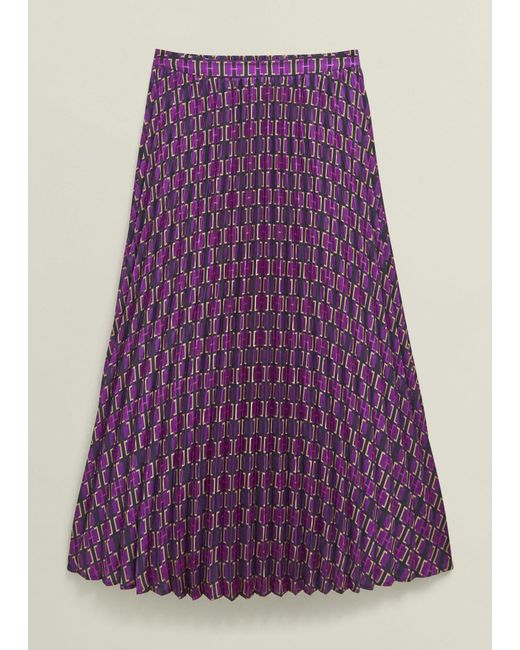 Hobbs Purple Kayla Pleated Skirt