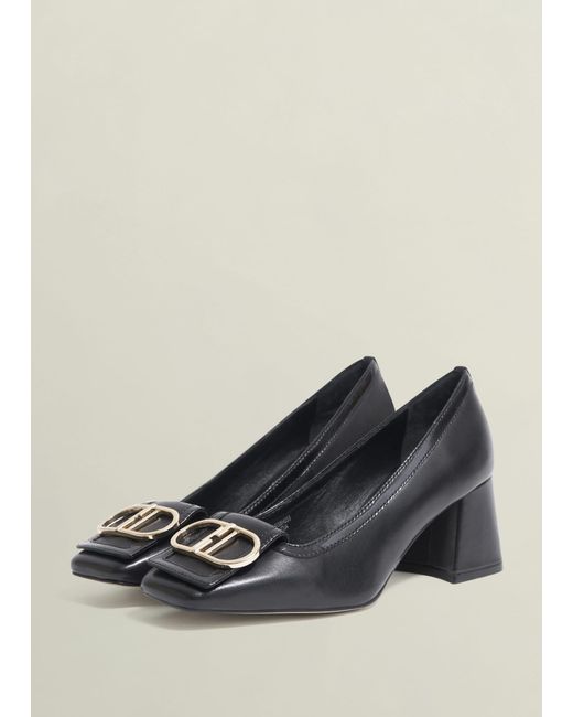 Hobbs Black Lexia Leather Courts