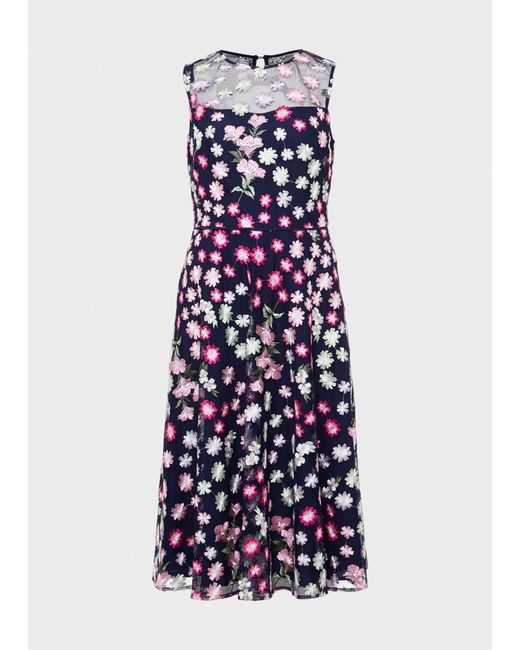 Hobbs White Ira Embroidered Dress