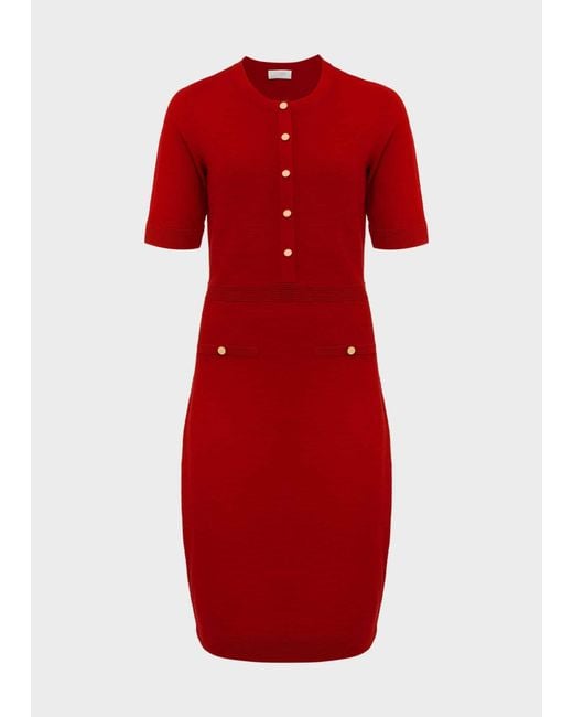 Hobbs Red Noa Knitted Dress