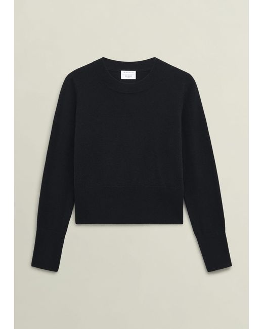 Hobbs Black Tresco Wool Cashmere Crew Neck Knitted Jumper