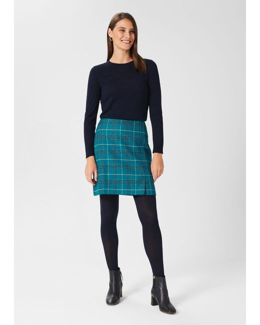 Hobbs Multicolor Amaris A Line Wool Skirt