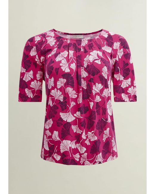 Hobbs Red Jacqueline Printed Top