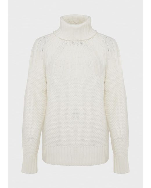 Hobbs White Shauna Cable Jumper With Alpaca