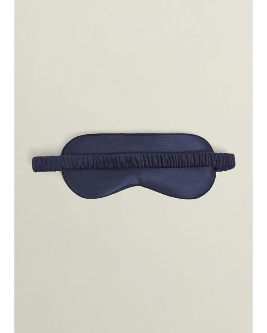 Hobbs Blue Gabriella Embroidered Silk Eye Mask