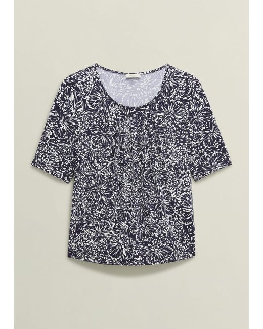 Hobbs Blue Jacqueline Print Top