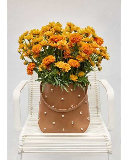 Hobbs Yellow Brooke Studded Leather Bag