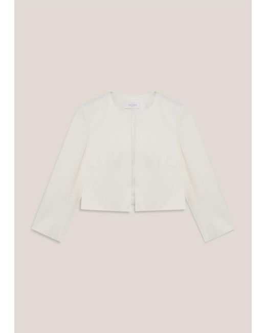 Hobbs White Elize Textured Jacket