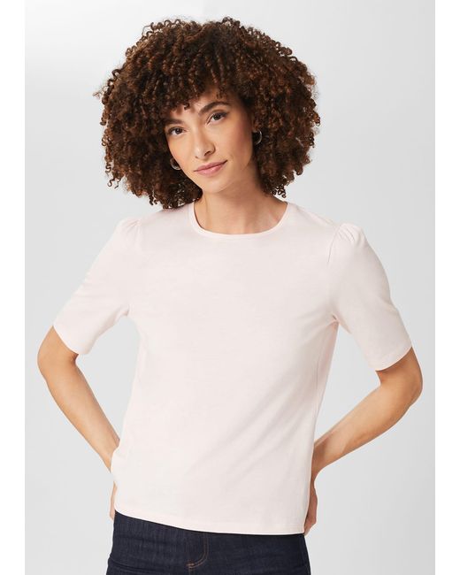 Hobbs White Eva Puff Sleeve Tee